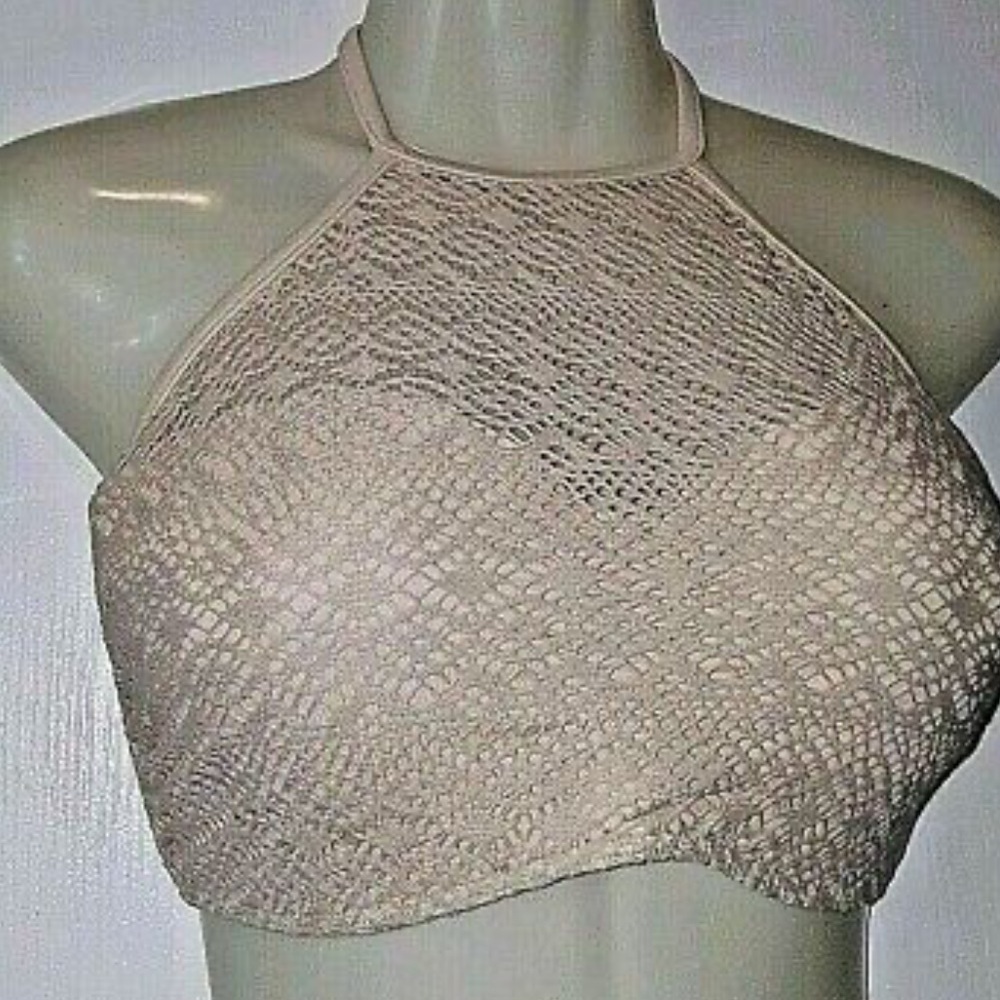 VENUS Cream Bandeau Swim top with Crochet Design